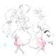 Sketches of Steven, Pearl, Pink Diamond, Amethyst, and White Diamond.